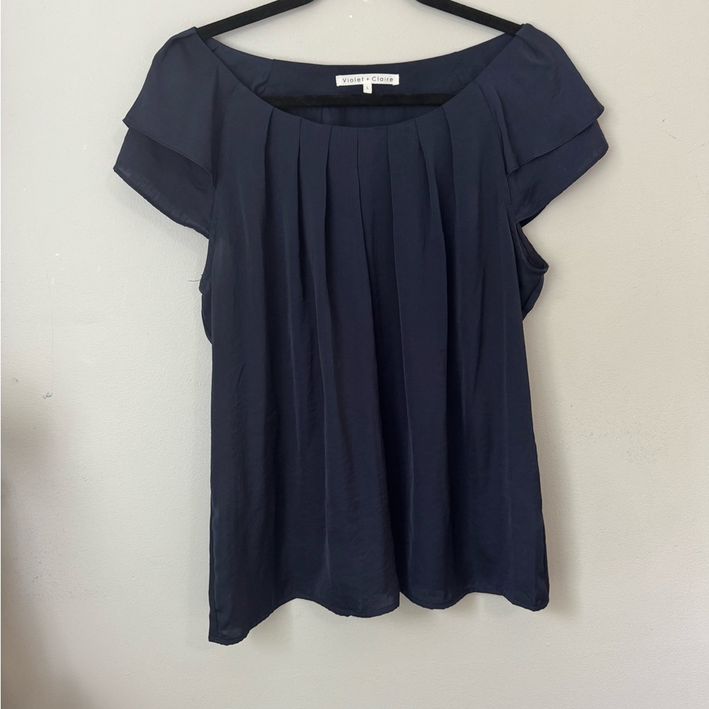 Violet & Claire Navy Blouse